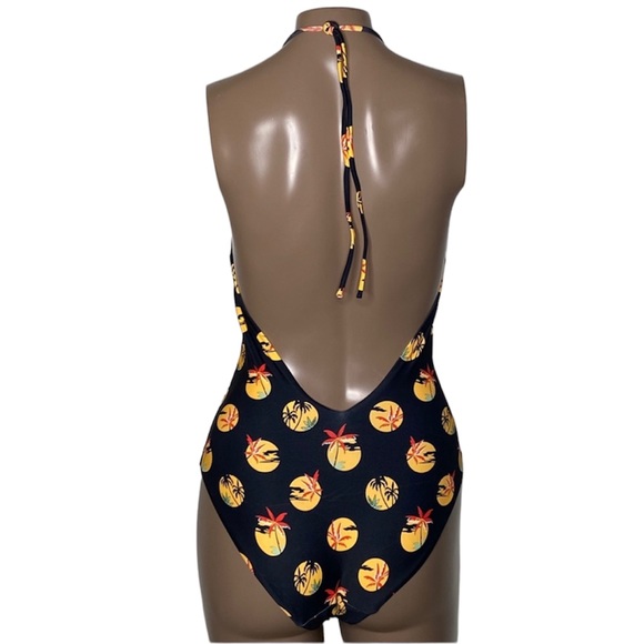 Onia Nina Deep V Halter Scoop Back Hawaii Swimsuit - Picture 2 of 4